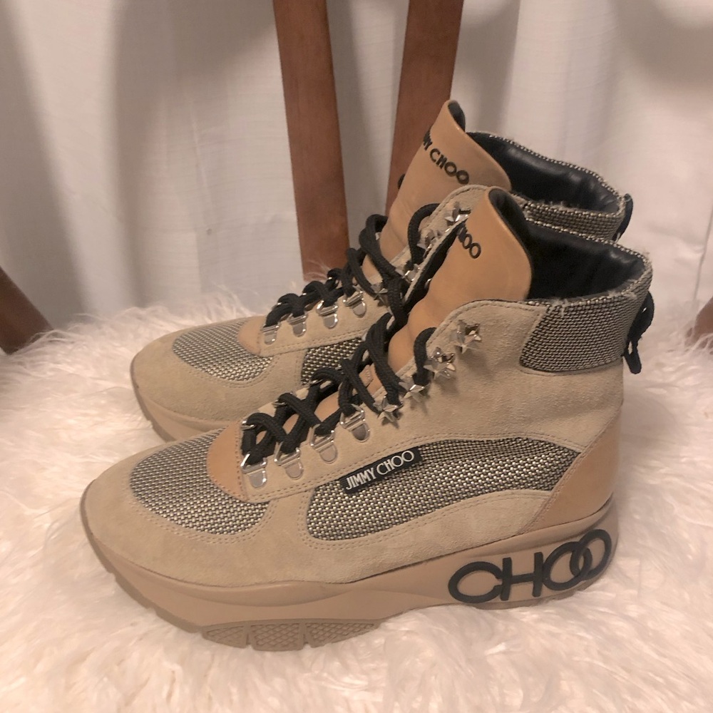 💥 JIMMY CHOO Leather Inca Hiking Boots Sz 37